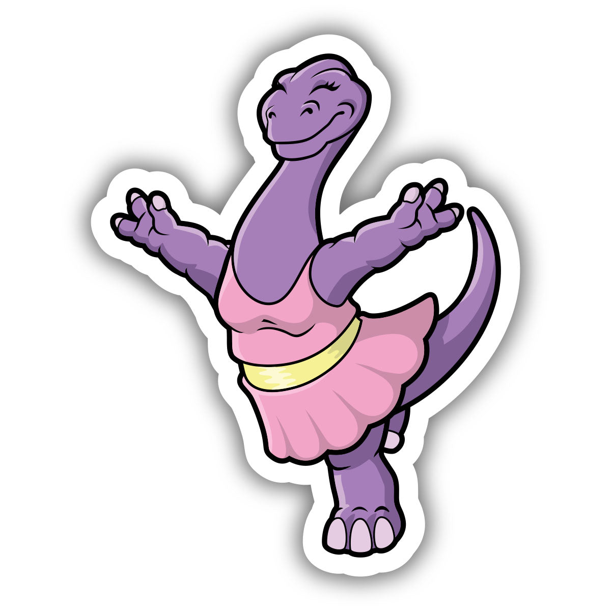 Ballerina Dinosaur Sticker: Brontosaurus