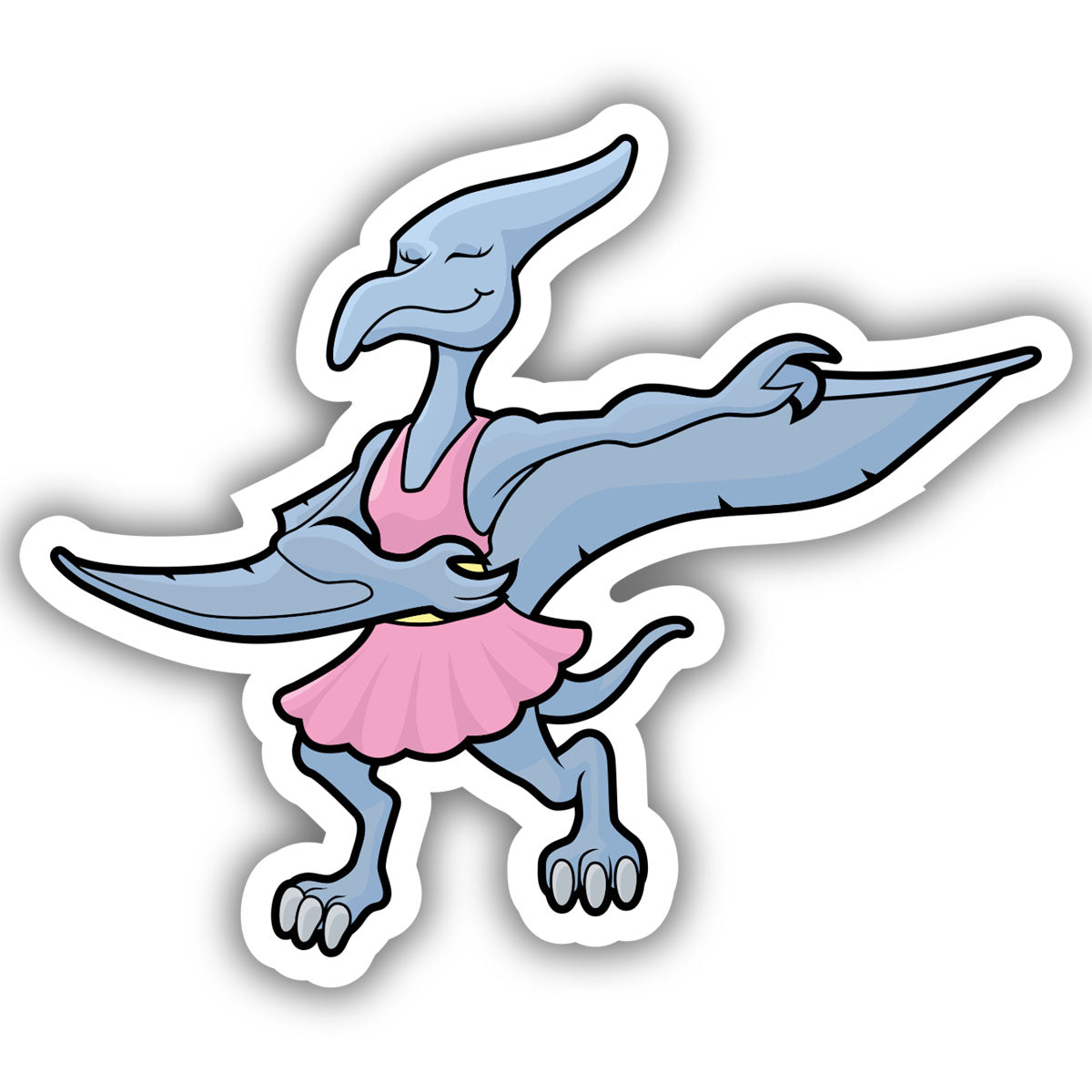 Ballerina Dinosaur Sticker: Pterodactyl